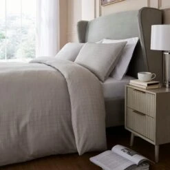 Hotel 200 Thread Count Check Duvet Cover & Pillowcase Set -furn Sale Store 30921531 alt07