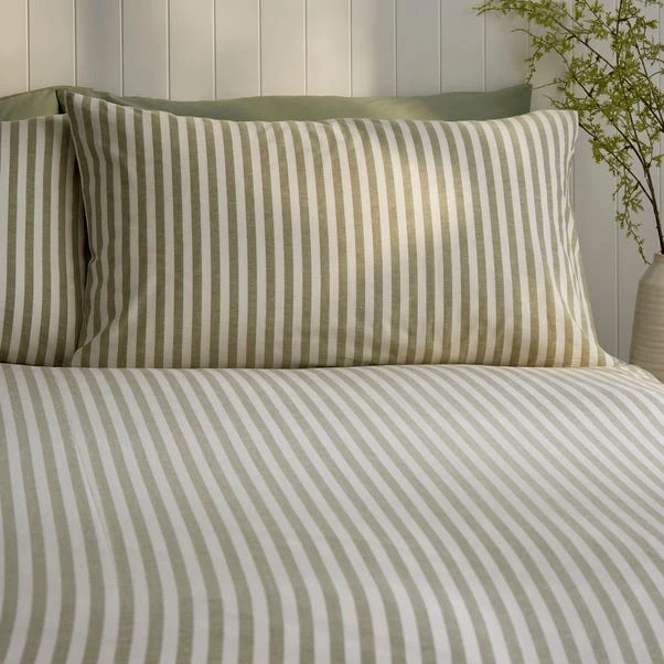 Portloe Stripe Cotton Duvet Cover & Pillowcase Set 4 Portloe Stripe Cotton Duvet Cover & Pillowcase Set - Image 2