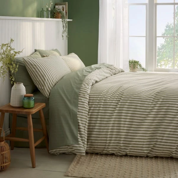 Portloe Stripe Cotton Duvet Cover & Pillowcase Set 8 Portloe Stripe Cotton Duvet Cover & Pillowcase Set - Image 6