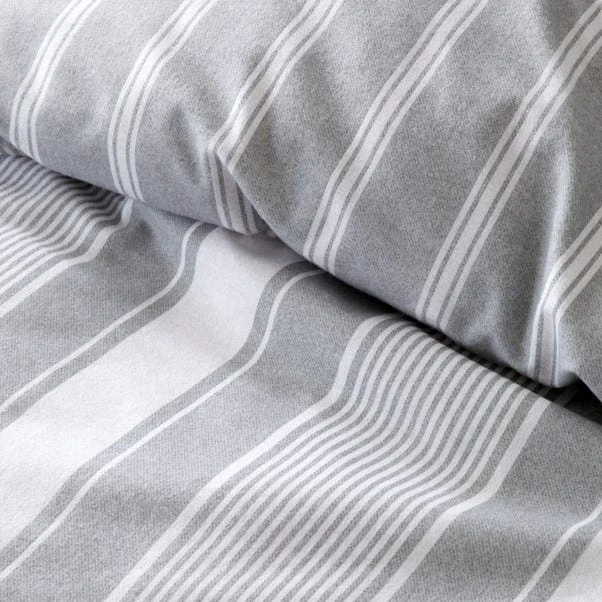 Bianca Ticking Stripe Brushed Cotton Duvet Cover And Pillowcase Set 12 Bianca Ticking Stripe Brushed Cotton Duvet Cover And Pillowcase Set - Image 10