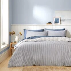 Fairford Ticking Stripe Duvet Cover & Pillowcase Set -furn Sale Store 30928289