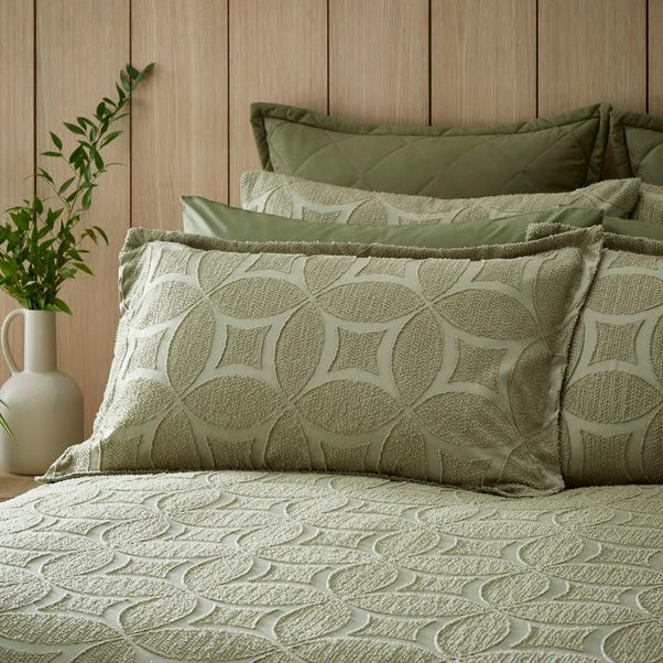 Alda Textured Soft Olive Oxford Pillowcase 3 Alda Textured Soft Olive Oxford Pillowcase