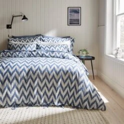 Tazman Wave 100% Cotton Duvet Cover And Pillowcase Set -furn Sale Store 30929845