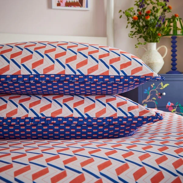 Sophie Robinson Zig Zag 100% Cotton Duvet Cover & Pillowcase Set 12 Sophie Robinson Zig Zag 100% Cotton Duvet Cover & Pillowcase Set - Image 10