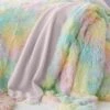Catherine Lansfield Rainbow Cuddly Throw 130cm X 170cm -furn Sale Store 30931943