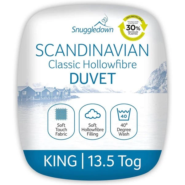 Snuggledown Scandinavian Hollowfibre 13.5 Tog Winter Duvet 4 Snuggledown Scandinavian Hollowfibre 13.5 Tog Winter Duvet - Image 2