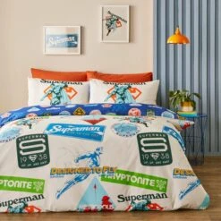 Superman Reversible Duvet Cover And Pillowcase Set 26 Superman Reversible Duvet Cover And Pillowcase Set -furn Sale Store 30937744
