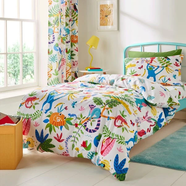 Bright Animals 100% Cotton Reversible Duvet Cover And Pillowcase Set 8 Bright Animals 100% Cotton Reversible Duvet Cover And Pillowcase Set - Image 6