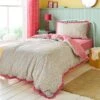 Ditsy Frill Reversible Duvet Cover And Pillowcase Set -furn Sale Store 30937792