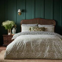 William Morris Strawberry Thief 100% Cotton Duvet Cover And Pillowcase Set -furn Sale Store 30939021 alt02