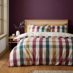 Catherine Lansfield Autumn Check Duvet Cover And Pillowcase Set -furn Sale Store 30942804 alt01