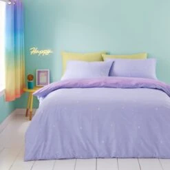 Bright Rainbow Ombre Reversible Duvet Cover And Pillowcase Set -furn Sale Store 30945416 alt02