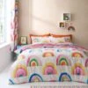 Watercolour Rainbow 100% Cotton Reversible Duvet Cover And Pillowcase Set -furn Sale Store 30957209