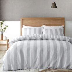 Catherine Lansfield Cove Stripe Duvet Cover And Pillowcase Set -furn Sale Store 30963023
