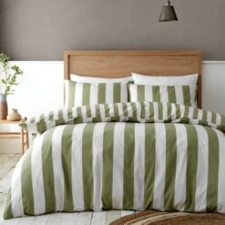 Catherine Lansfield Cove Stripe Duvet Cover And Pillowcase Set -furn Sale Store 30963030