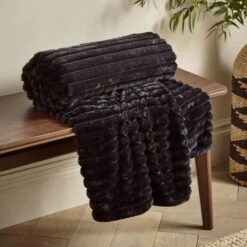 Cosy Ribbed Throw 130cm X 170cm -furn Sale Store 30966077