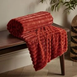 Cosy Ribbed Throw 130cm X 170cm -furn Sale Store 30966083