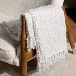Arvo Boucle Polycotton Yarn Throw 130cm X 180cm -furn Sale Store 30974180