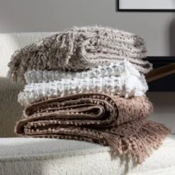 Arvo Boucle Polycotton Yarn Throw 130cm X 180cm -furn Sale Store 30974291 alt05