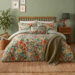 Meadow Haze Polycotton Duvet Cover & Pillowcase Set -furn Sale Store 30976429