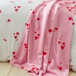 Catherine Lansfield Hearts Pink Fleece Throw 200cm X 240cm 10 Catherine Lansfield Hearts Pink Fleece Throw 200cm X 240cm -furn Sale Store 30976432 alt02