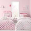 Catherine Lansfield Set Of 2 Hearts And Stripes Reversible Duvet Cover And Pillowcase Sets