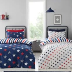 Catherine Lansfield Set Of 2 Stripes And Stars Duvet Cover & Pillowcase Sets 20 Catherine Lansfield Set Of 2 Stripes And Stars Duvet Cover & Pillowcase Sets -furn Sale Store 30977403