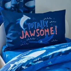 Catherine Lansfield Jawsome Shark Polycotton Duvet Cover & Pillowcase Set 21 Catherine Lansfield Jawsome Shark Polycotton Duvet Cover & Pillowcase Set -furn Sale Store 30977404 alt01