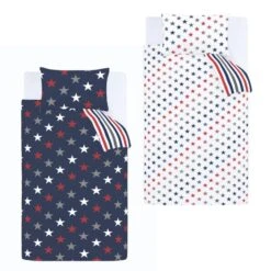 Catherine Lansfield Set Of 2 Stripes And Stars Duvet Cover & Pillowcase Sets 18 Catherine Lansfield Set Of 2 Stripes And Stars Duvet Cover & Pillowcase Sets -furn Sale Store 30977454 alt05