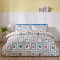 Catherine Lansfield Riviera Tiles Reversible Duvet Cover & Pillowcase Set